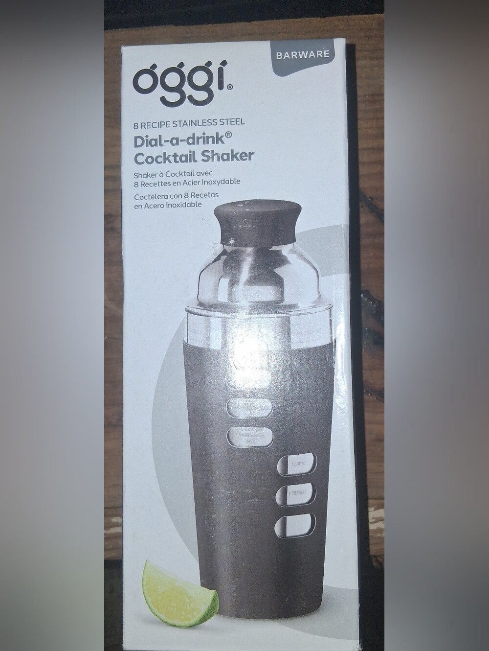 oggi Dial-a-drink Stainless Steel Cocktail Shaker - Black